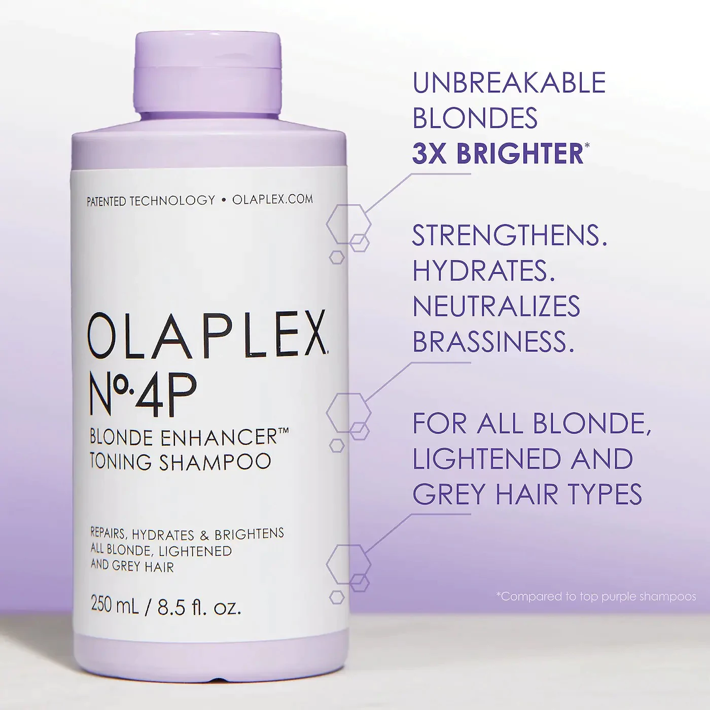 Olaplex Nº.4P Blonde Enhancer Toning shampoo (remove yellow tones)